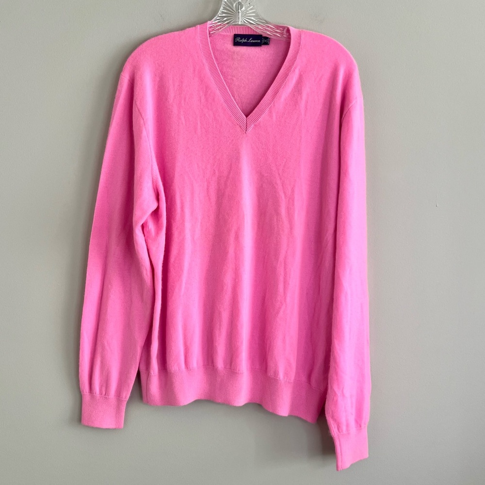 Ralph Lauren Purple Label Men's Pink Cashmere Sweater XL